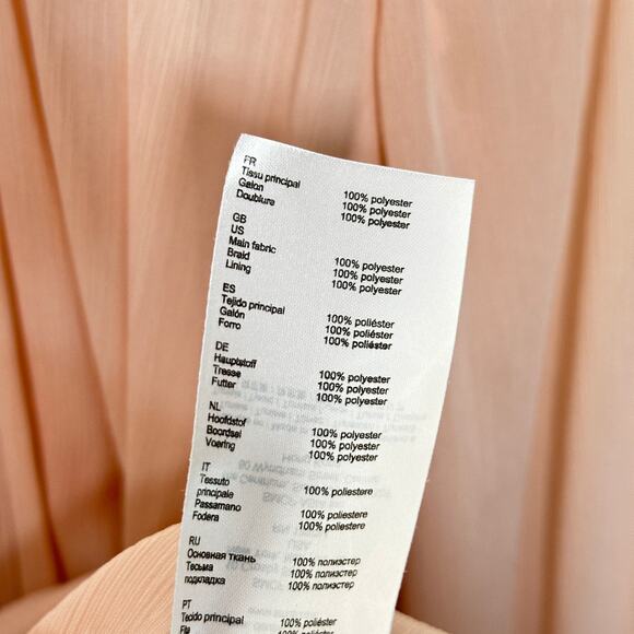 CLAUDIE PIERLOT Frilled Long Maxi Dress Sheer Blush Pink Sz 40/M NWT {R32} - Picture 6 of 7